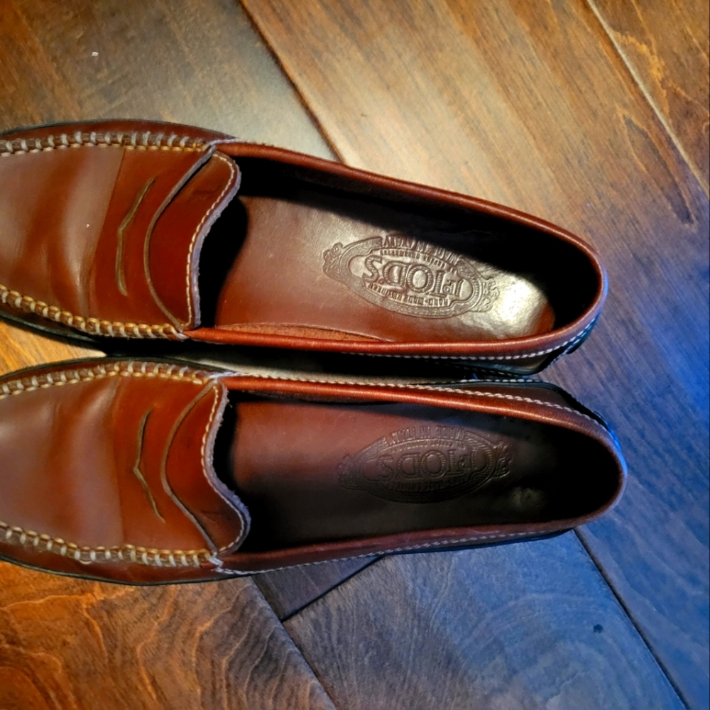 Tod’s brown leather driving loafers size 37.5 US 7.5